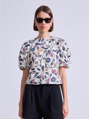 Apiece Apart Lino Top (Garden Floral Cream)